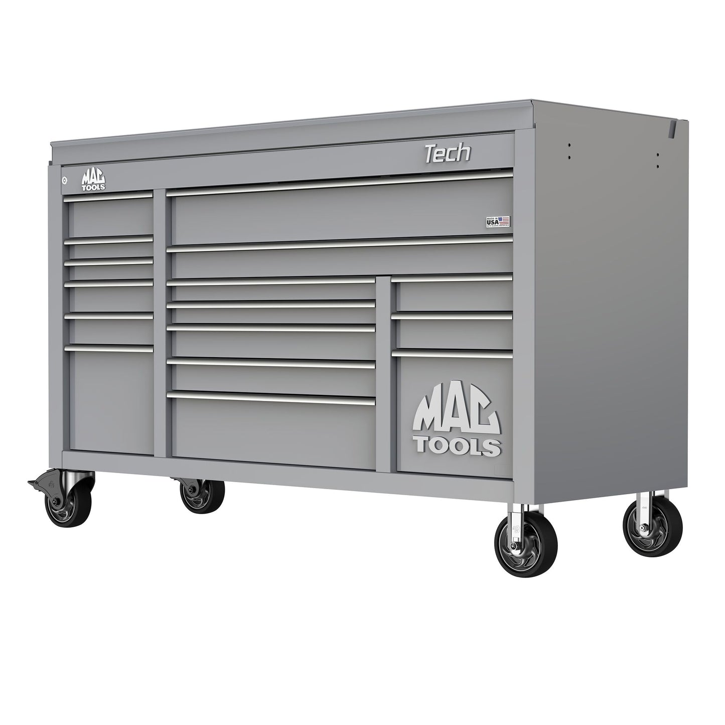 Tech™ Series 16-Drawer Drop Top Workstation - Mica Gray