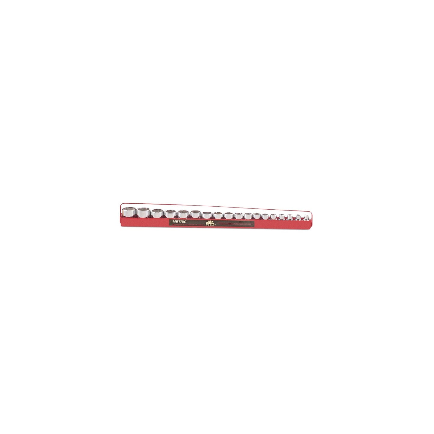 Socket Set, Standard Metric in Metal Tray 3/8" Drive - 18-PC.