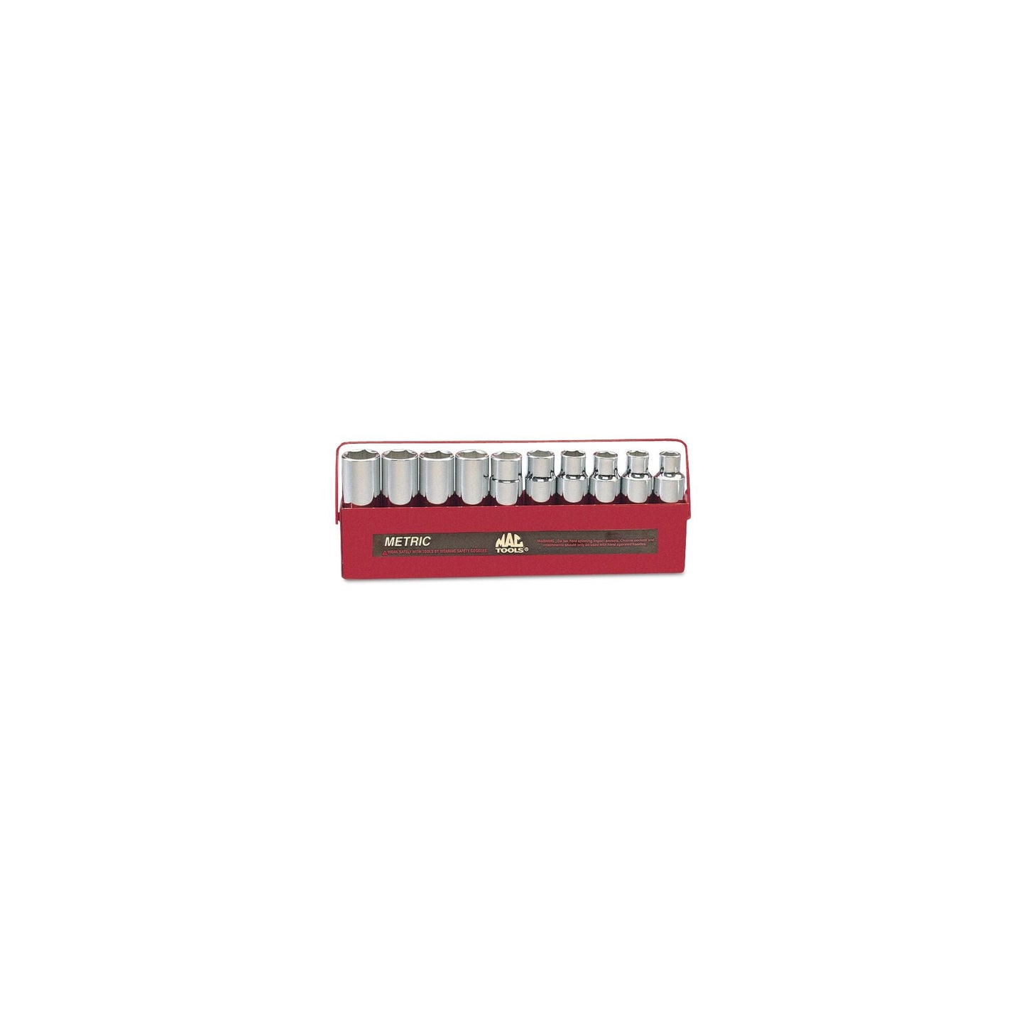 10-PC. 1/2" Drive Metric Deep Socket Set - 6-PT.