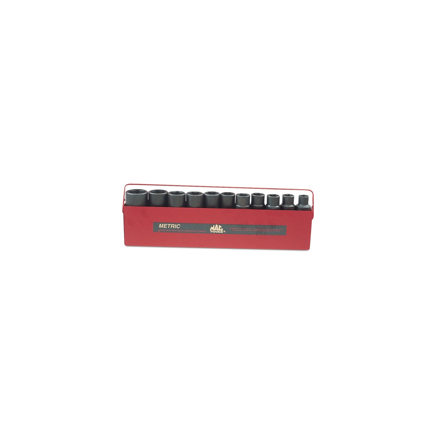 11-PC. 1/2" Drive Metric Deep Impact Socket Set - 6-PT.
