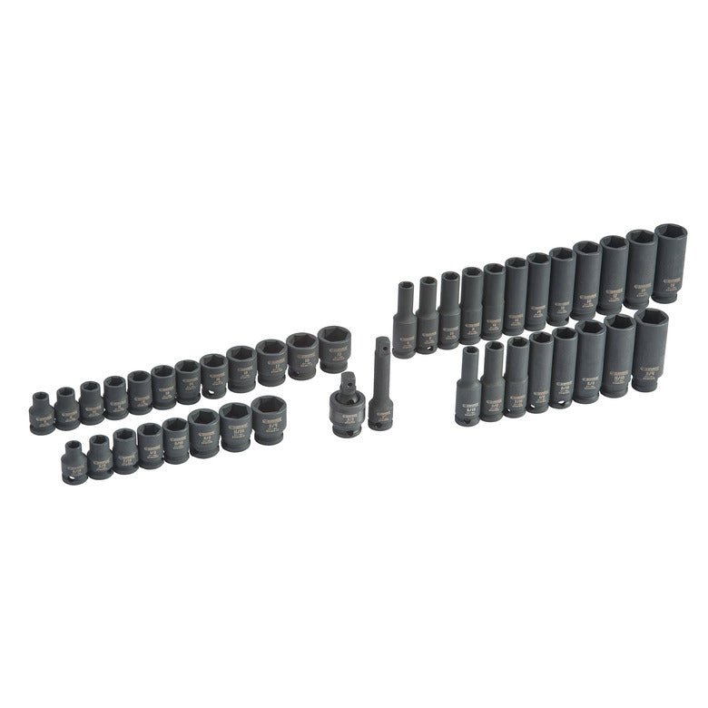 42-PC. 3/8" Drive Combination Impact Socket Set - 6-PT.