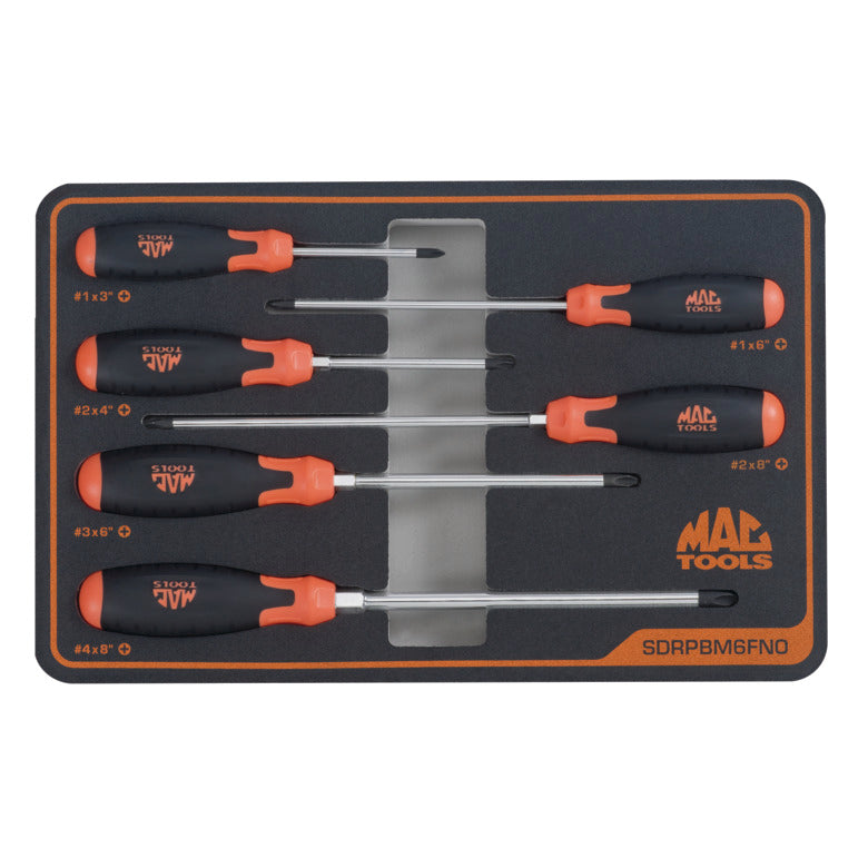 6PC PH MAC ORANGE S/D FOAM SET - SDRPBM6FNO | Mac Tools