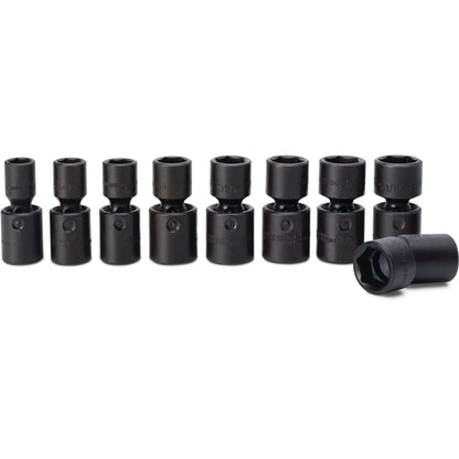 9-PC. 1/2" Drive Metric Impact Universal Socket Set - 6-PT.