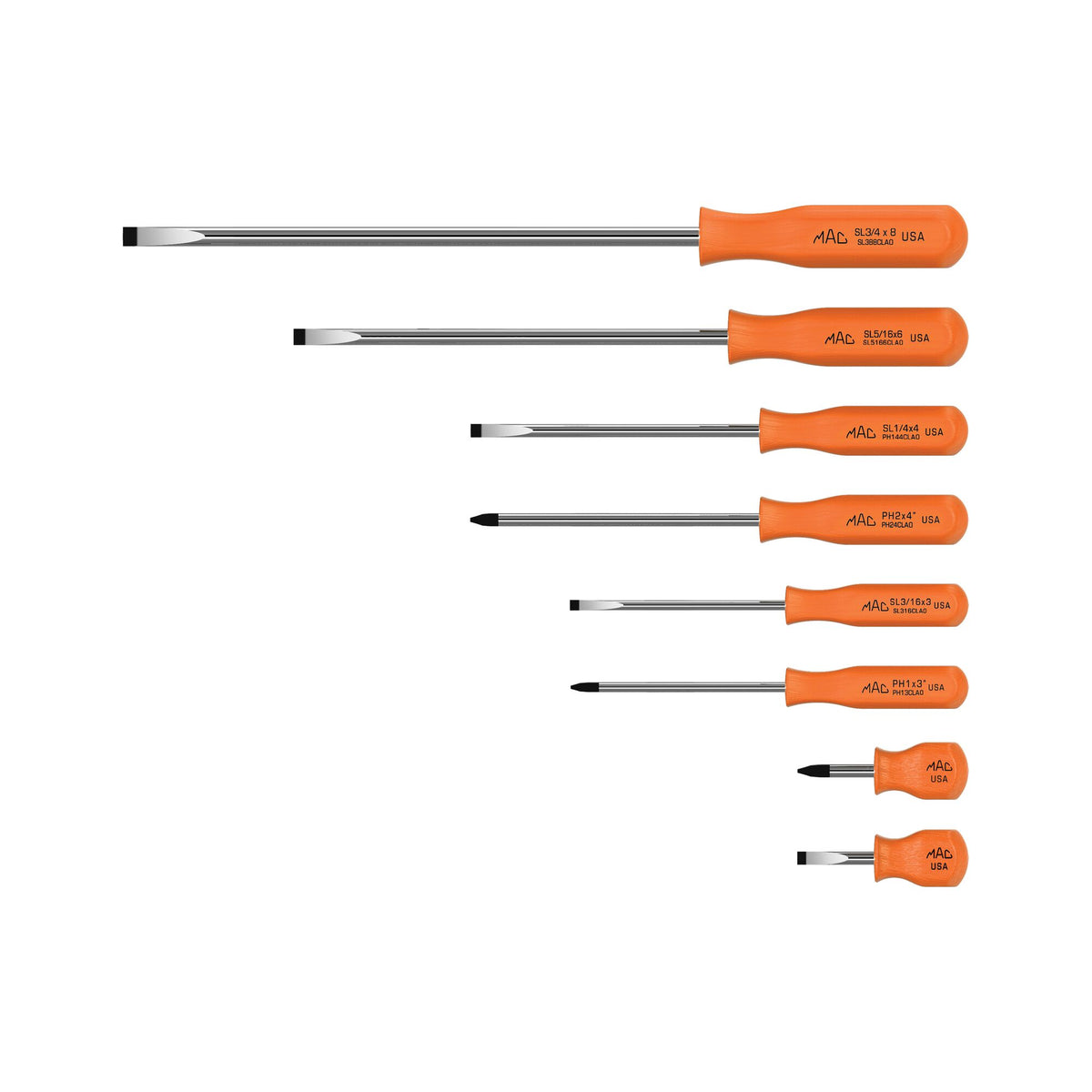 8pc MAClassic™ Combo Screwdriver Set - Orange