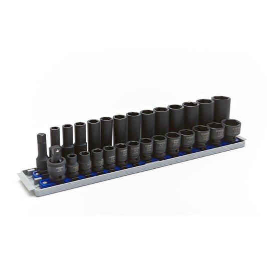 28-PC. 1/2" Drive Combination SAE Impact Socket Set - 6-PT.
