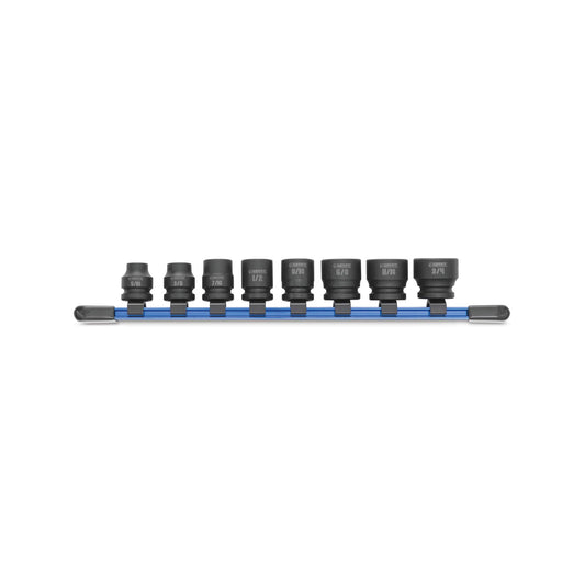 8-PC. 3/8" Drive SAE Stubby Impact Socket Set - 6-PT.