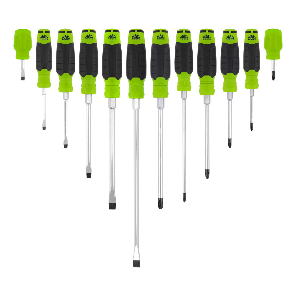 12-PC.  Mac-Grip Combination Screwdriver Set  - Green