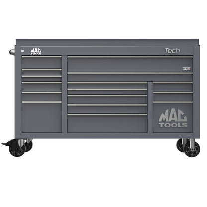 Tech™ Series 16-Drawer Drop Top Workstation - Carbon Gray