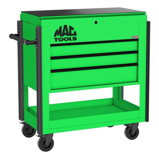 3-Drawer Utility Cart w/ Full Lid - Lime Green