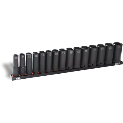 15-PC. 3/8" Drive Metric Deep Impact Socket Set - 6-PT.