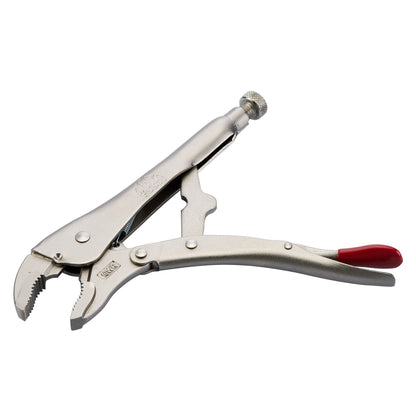 10" Curved Jaw Trigger Release Locking Pliers with Wire Cutter - Red