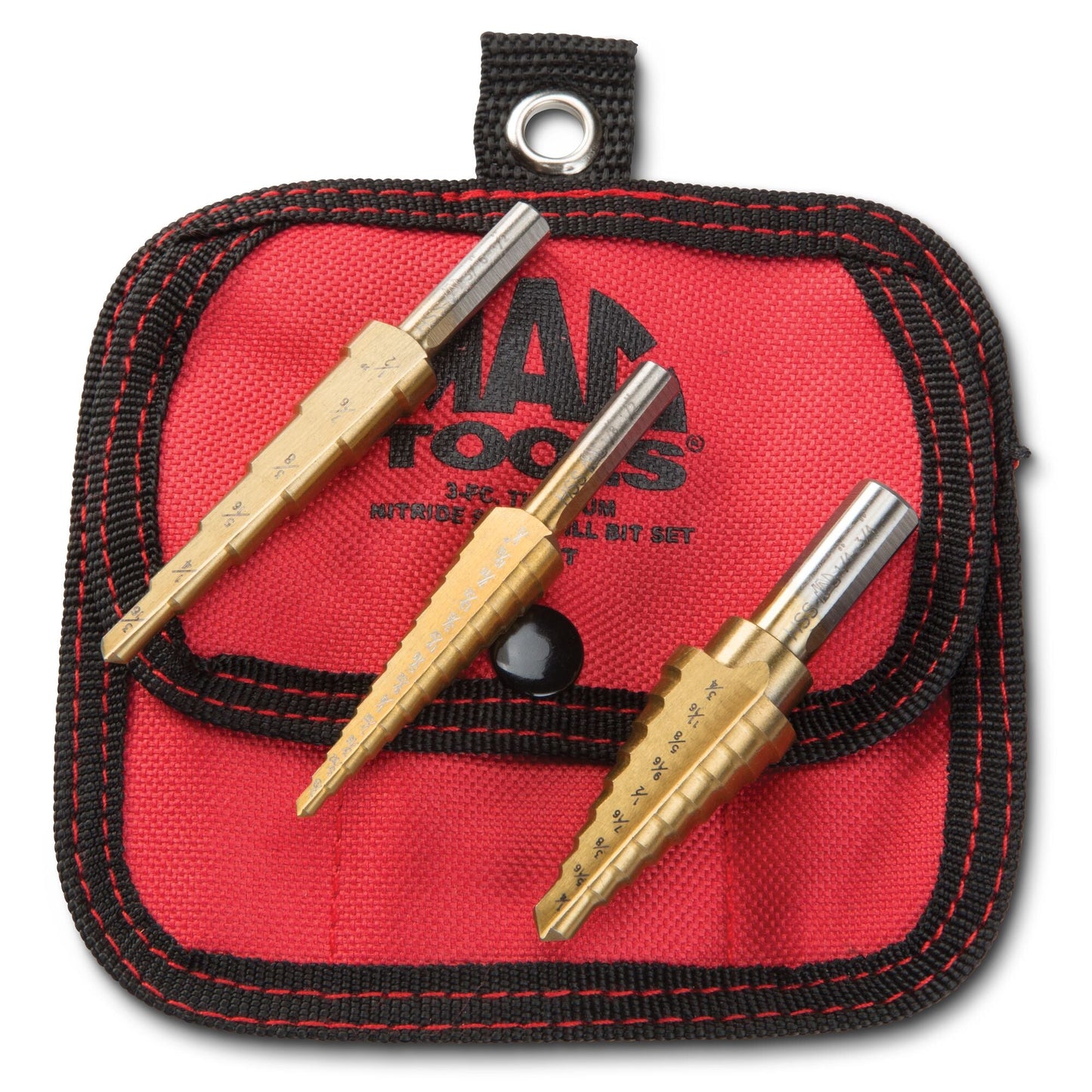 3-PC. Titanium-Nitride Coated Step Drill Set