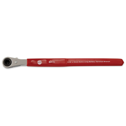 Extra-Long Ratcheting Battery Terminal Box Wrench 5/16" x 10mm