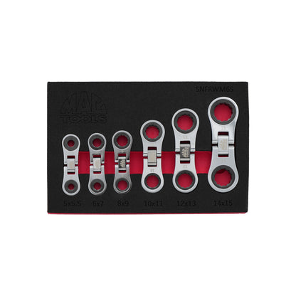 6pc Nano Flex Ratcheting Wrench Set - MM