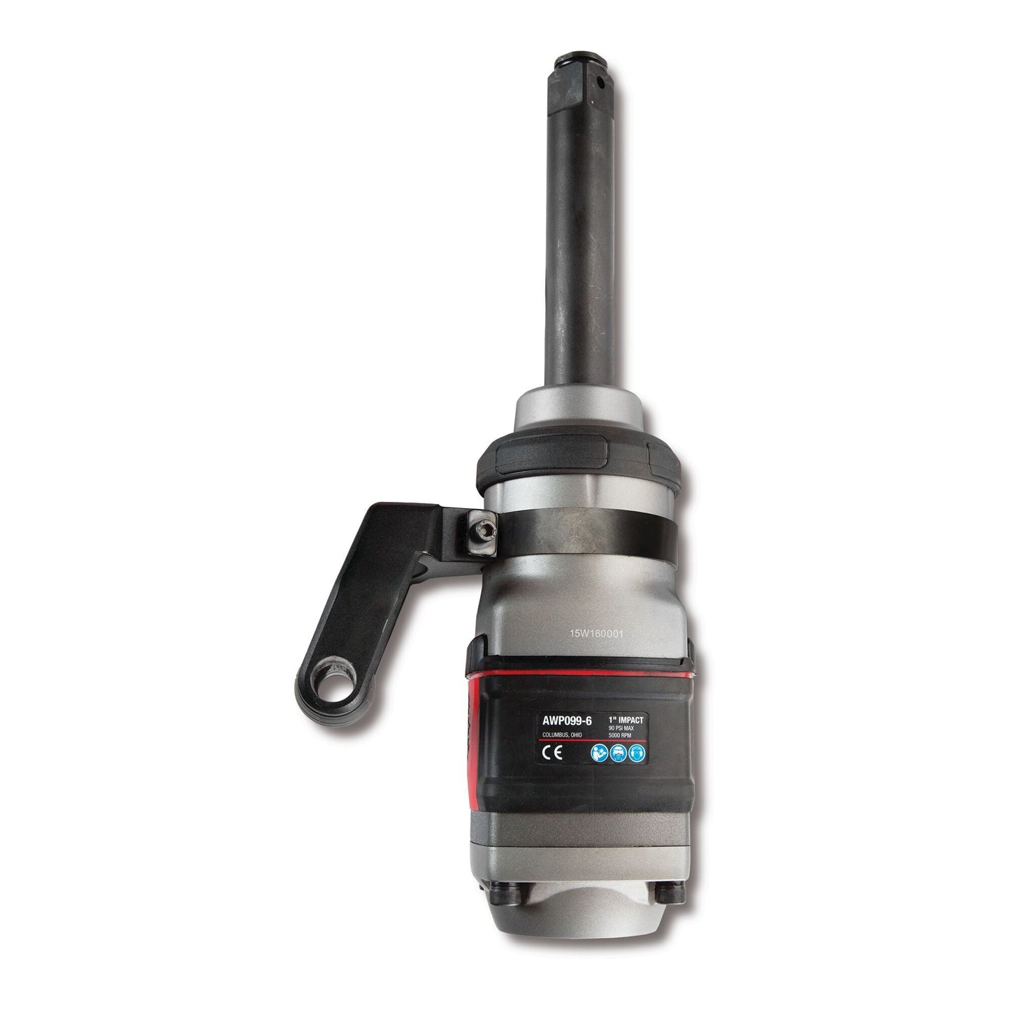 1" Drive Pistol-Grip Handle Air Impact Wrench w/6" Extended Anvil