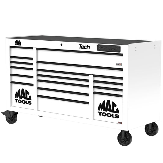 Tech™ Series 16-Drawer Workstation with PowerTech™ Drawer - Titanium White