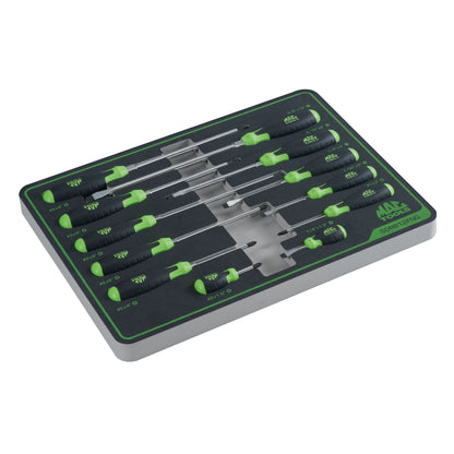 12-PC. Screwdriver Set in Foam – Green