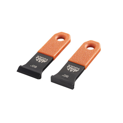 2pc Mini Carbide Scraper Set - Orange