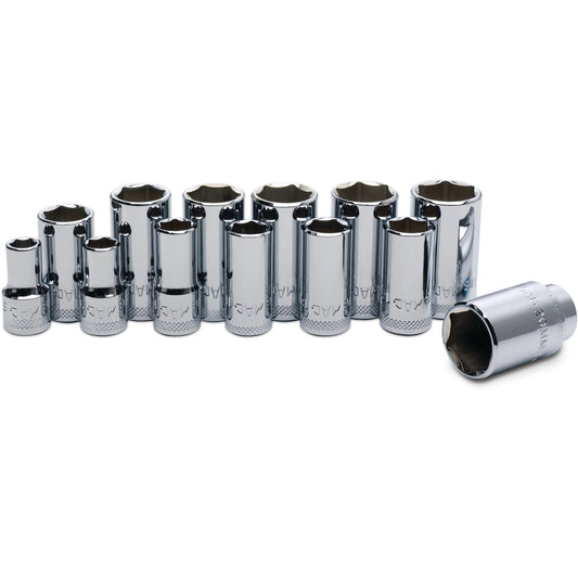 Socket Set, Standard Metric in Metal Tray 3/8" Drive - 13-PC.