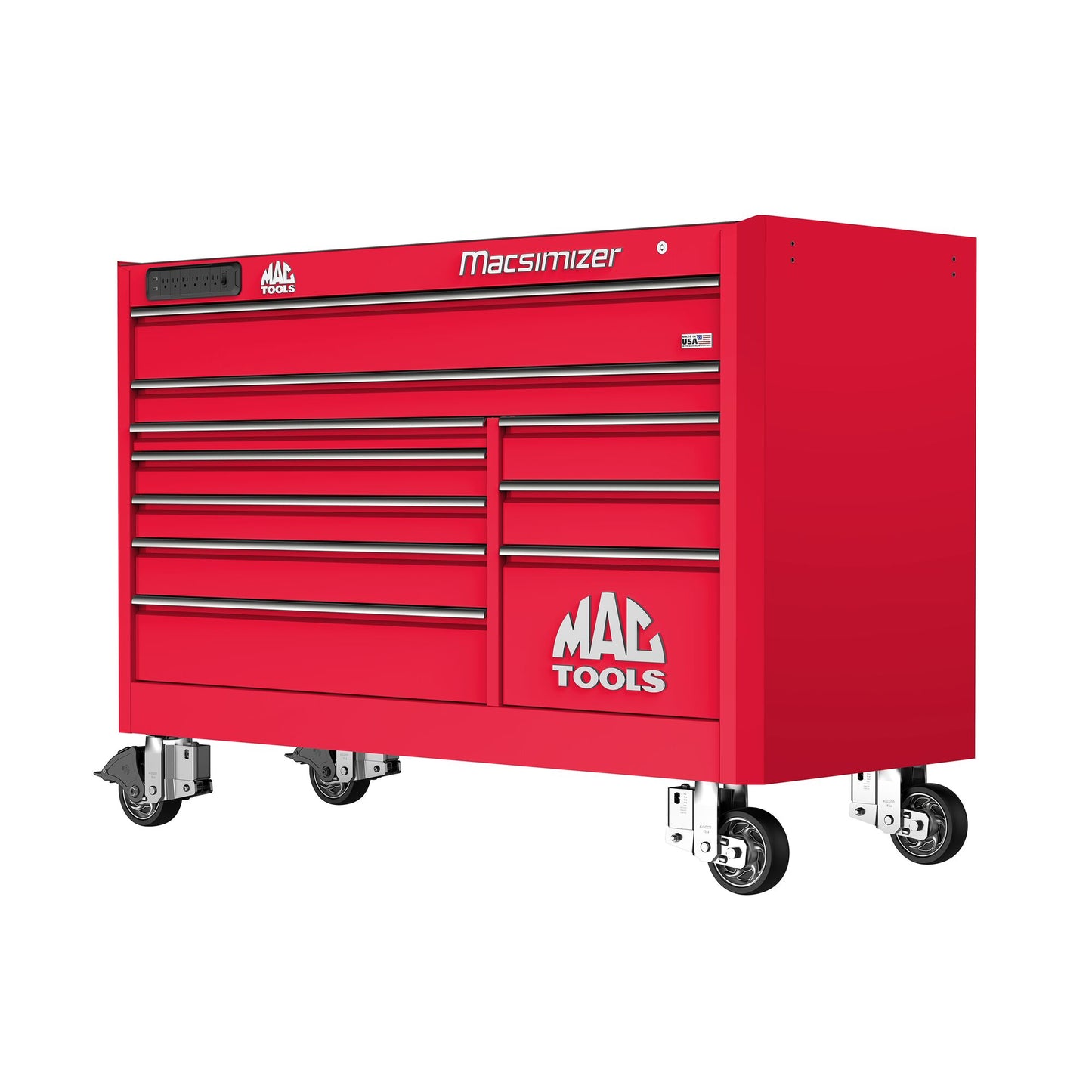 Macsimizer® 10-Drawer Workstation - Firebrick Red
