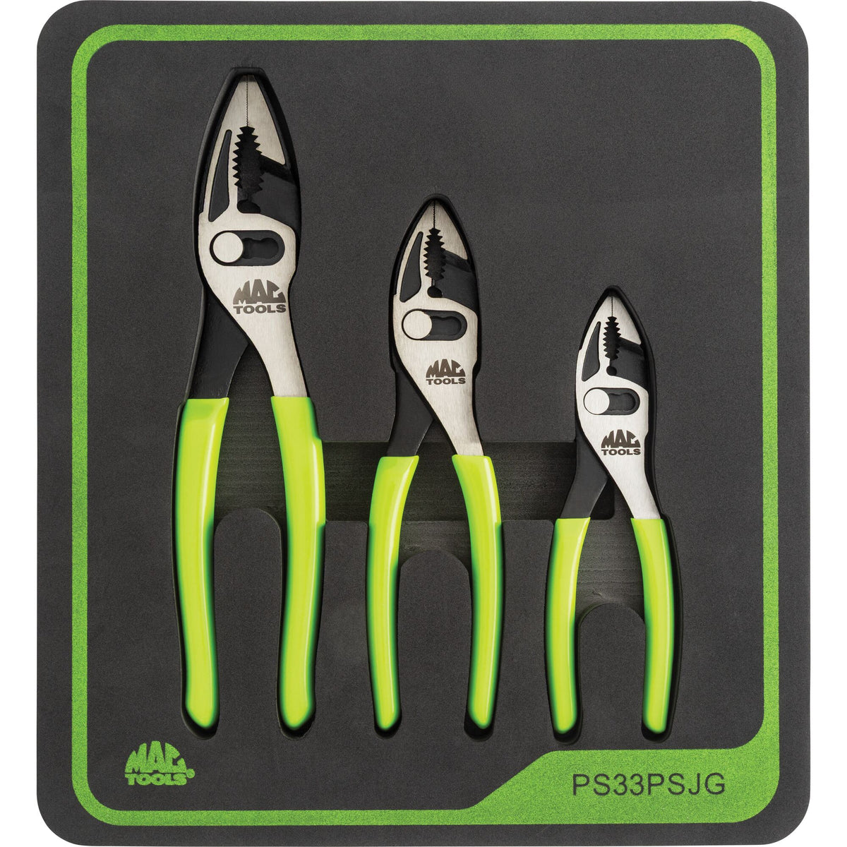 3pc 3-pos slip joint pliers (Green)