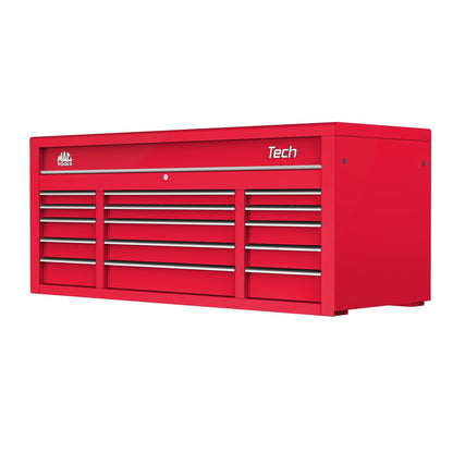 Tech™ Series 15-Drawer Top Chest - Firebrick Red