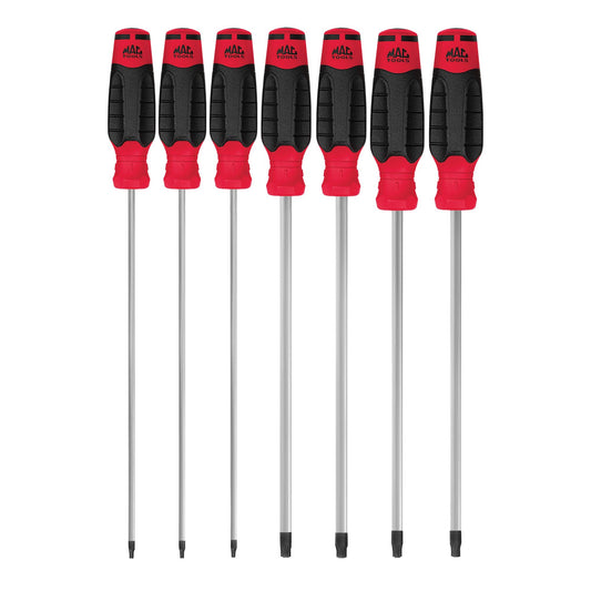 7-PC. Mac-Grip Tamper-Resistant  Torx Screwdriver Set - Red