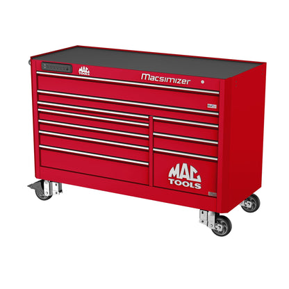 Macsimizer® Series 10-Drawer Workstation with PowerTech™ Drawer - Firebrick Red