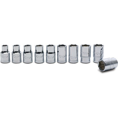 10-PC. 1/2" Drive Metric Socket Set - 6-PT.