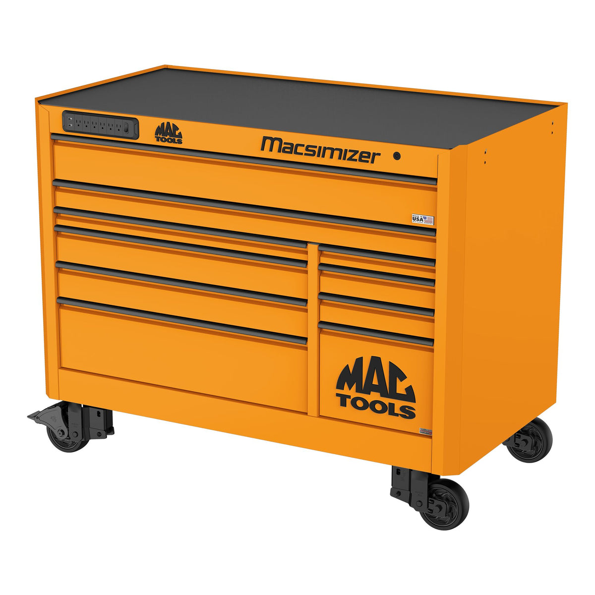 Macsimizer Emblems Macsimizer® 10-Drawer Workstation - Fireball Orange
