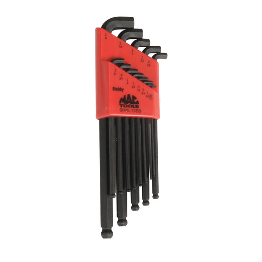 13-PC. SAE Stubby Ball-End Hex L-Key Set