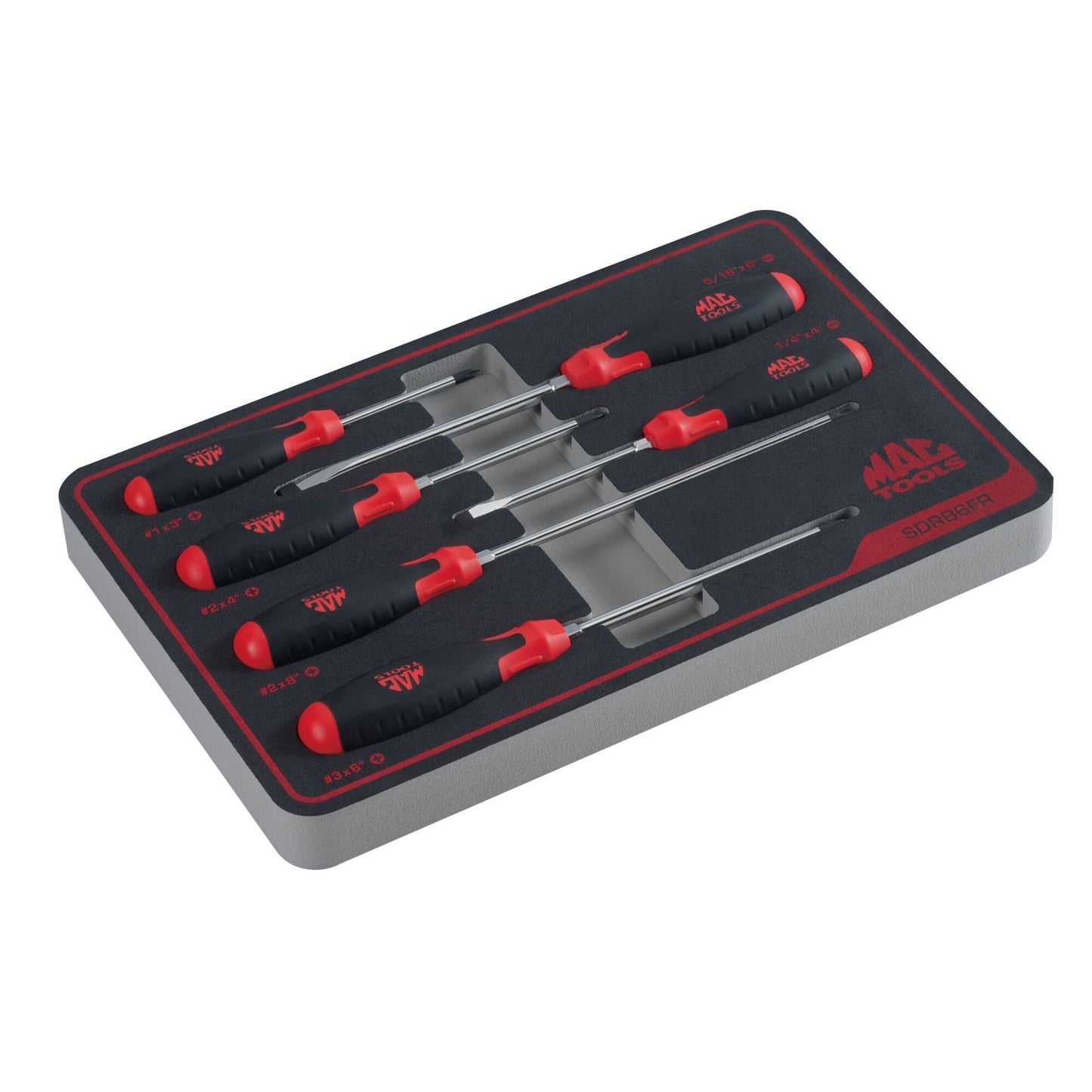6-PC. Screwdriver Set in Foam – Red