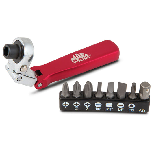 9-PC. 1/4" Hex Drive Dual-Flex-Head Bit Driver Kit