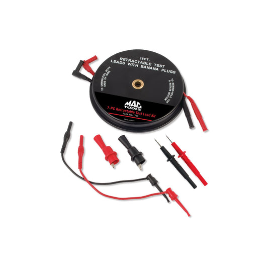 8-PC. Retractable Test Lead and Clip Set 15'