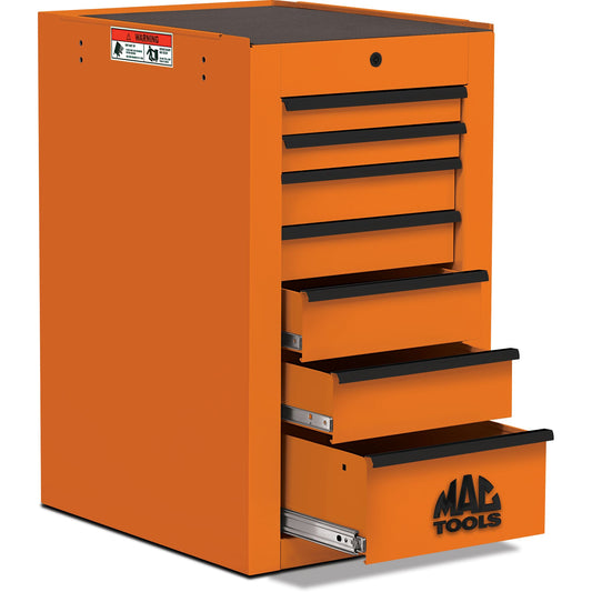 Tech™ Series 7-Drawer Side Cabinet - Fireball Orange