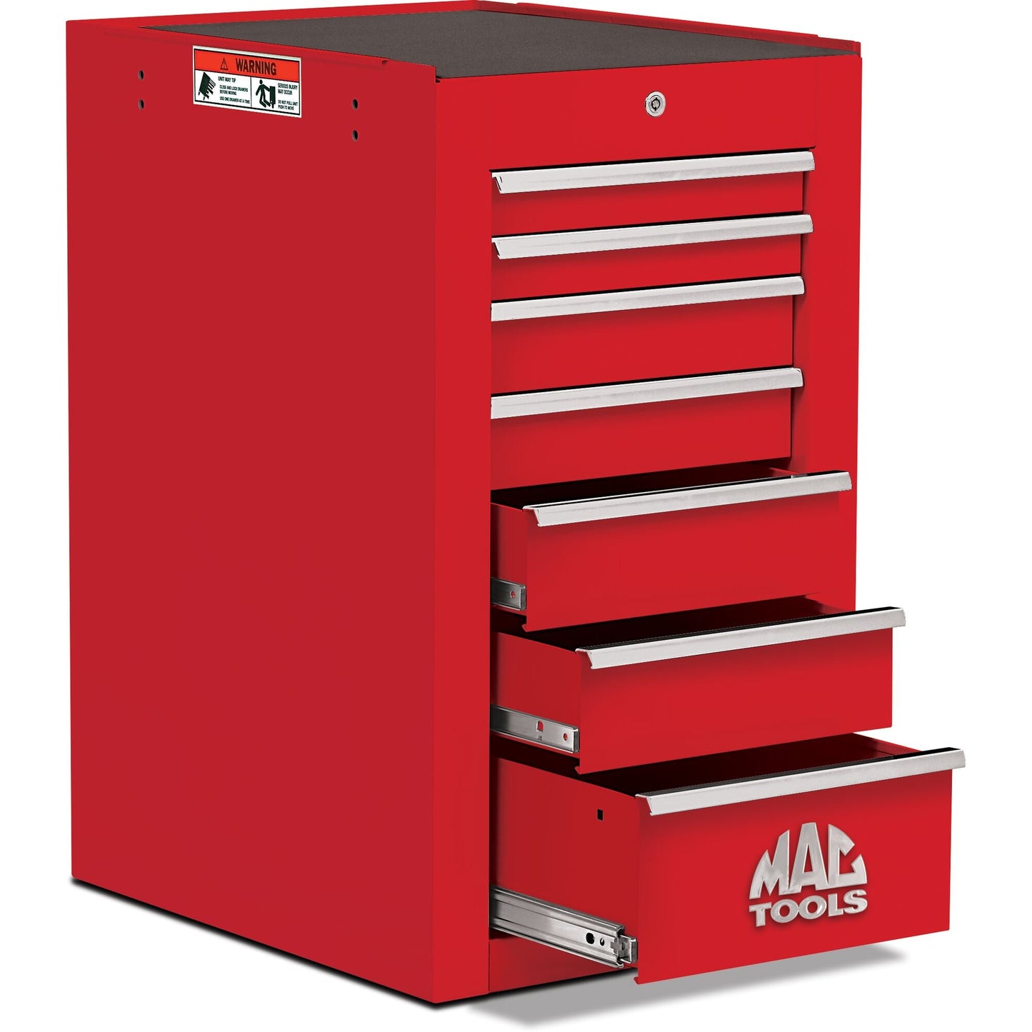 Tech™ Series 7-Drawer Side Cabinet - Firebrick Red