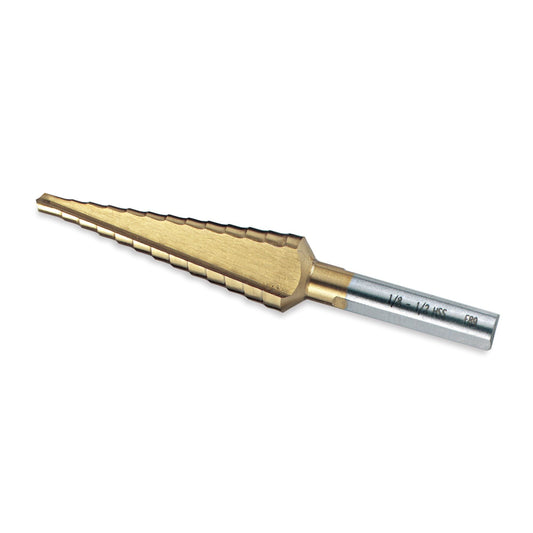 Titanium-Nitride Coated Stepped Drill Bit 1/8" - 1/2" (12 steps)