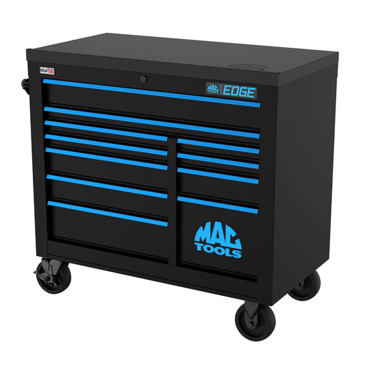 Edge™ 11-Drawer Workstation - Flat Black/Blue Trim