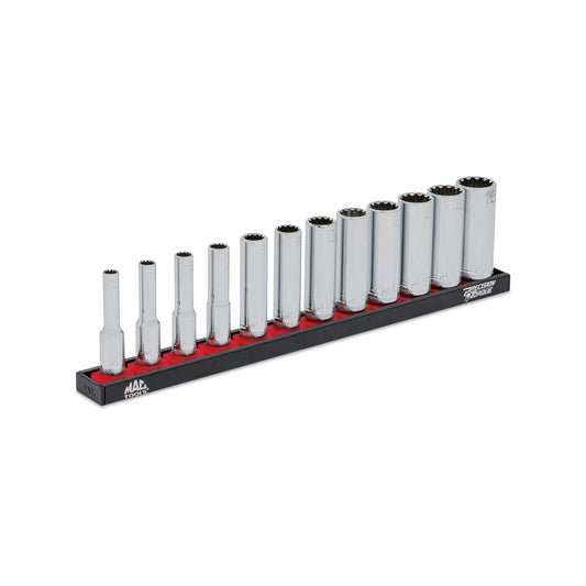 12PC. 1/4" Drive Deep Metric Spline Socket Set