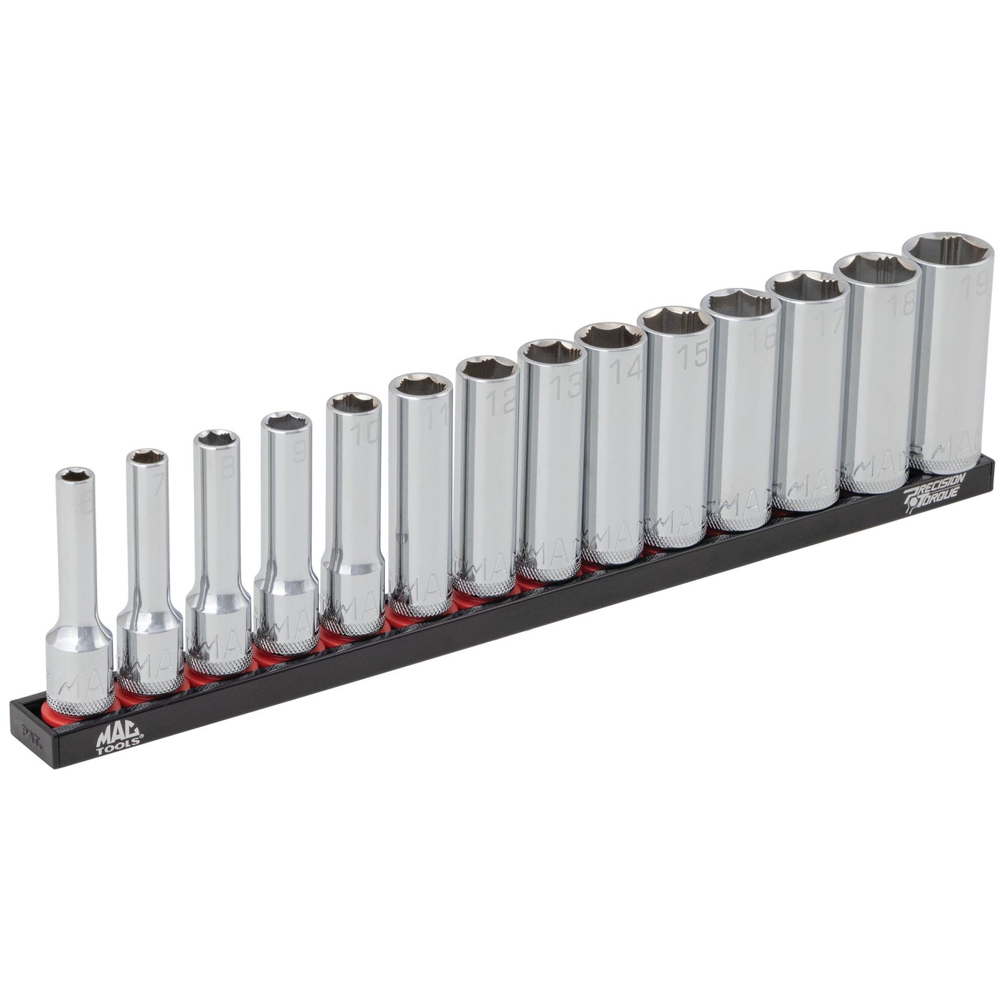 14-PC. 3/8" Drive Metric Deep Non-Slip Socket Set - 6-PT.