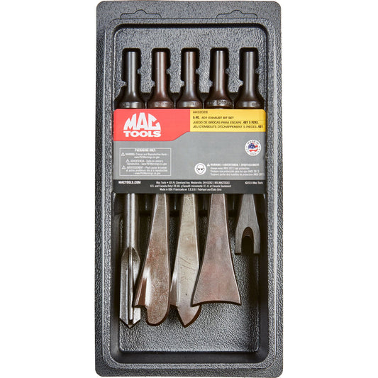 5-PC. .401 Shank Exhaust Air Hammer Bit Set