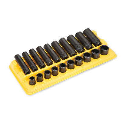 Socket Set, Impact Metric in Plastic Tray 3/8" Drive - 20-PC.
