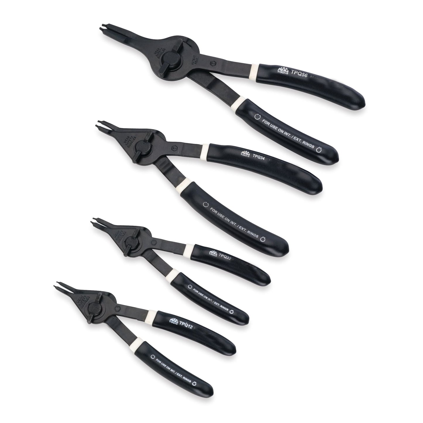 4-PC. Quarter-Turn Convertible Straight Snap Ring Plier Set