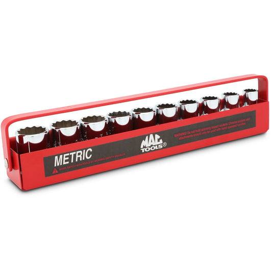 10-PC. 1/2" Drive Metric Socket Set - 12-PT.
