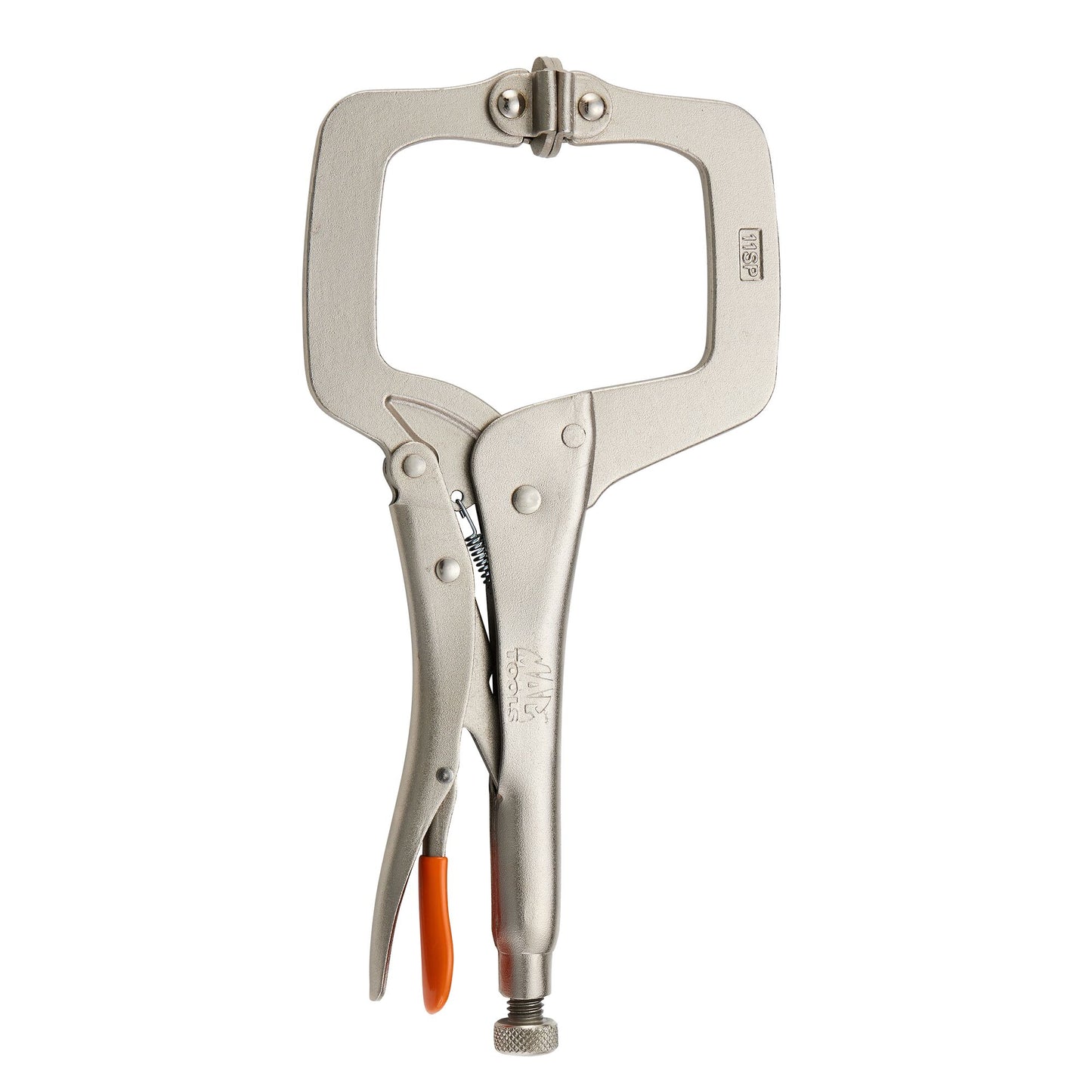 11" C-Clamp Trigger Release Locking Pliers with Swivel Pads  - Orange