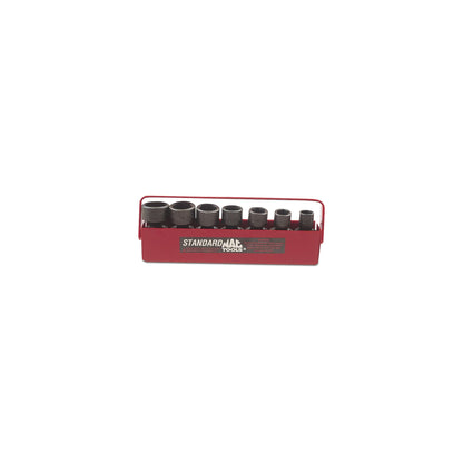 Socket Set, Universal Impact SAE in Metal Tray 3/8" Drive - 7-PC.
