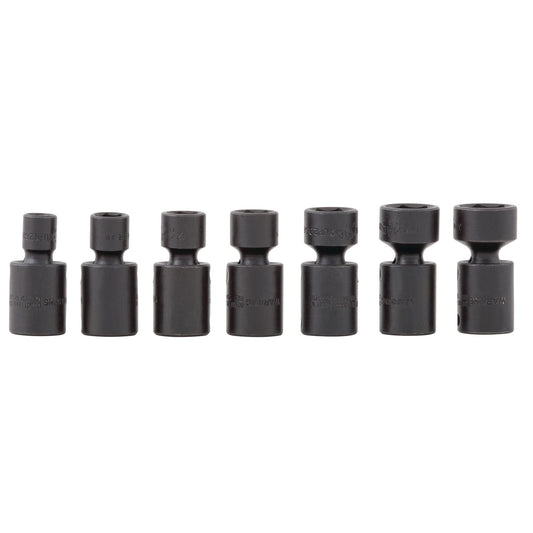 Socket Set, Universal Impact SAE in Metal Tray 3/8" Drive - 7-PC.