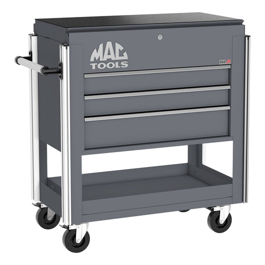 3-Drawer Utility Cart w/ Full Lid - Carbon Gray