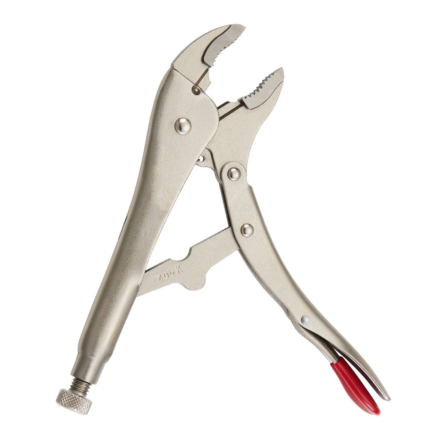 10" Curved Jaw Trigger Release Locking Pliers with Wire Cutter - Red