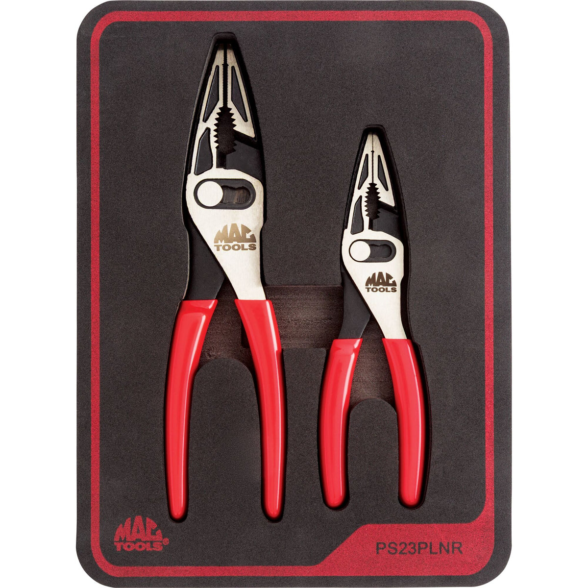 2pc 3-pos long nose pliers (Red)
